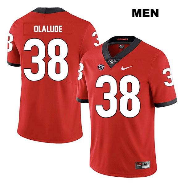 Georgia Bulldogs Men's Aaron Olalude #38 NCAA Legend Authentic Red Nike Stitched College Football Jersey JHE8856ES